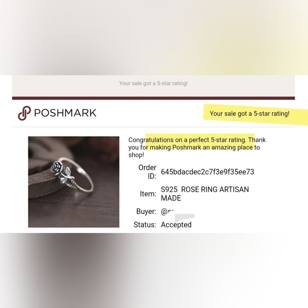 New S925 silver ROSE RING artisan made - Picture 8 of 8